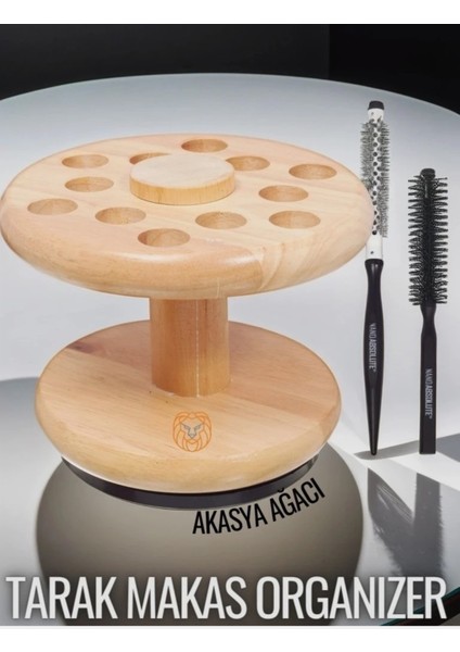 Döner Ahşap Makas Standı, Organizer, Masaüstü Düzenleyici, Çok Amaçlı, Şık Tasarım