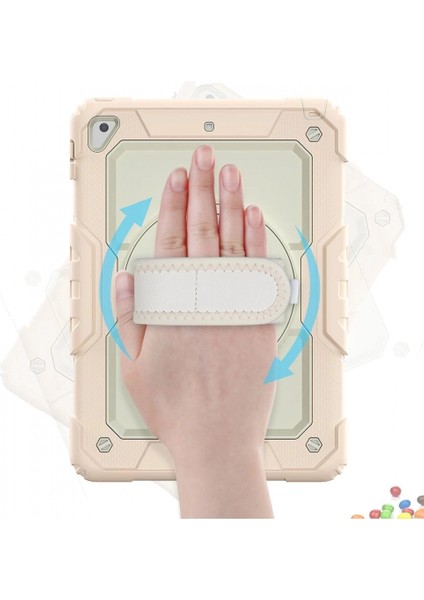 iPad 5 Air 9.7 Kılıf Strap New Tablet Kapak - Pembe modelleri