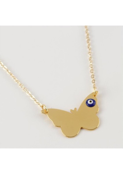 Ds-Derin Kelebek Figürlü Kolye-Sarı