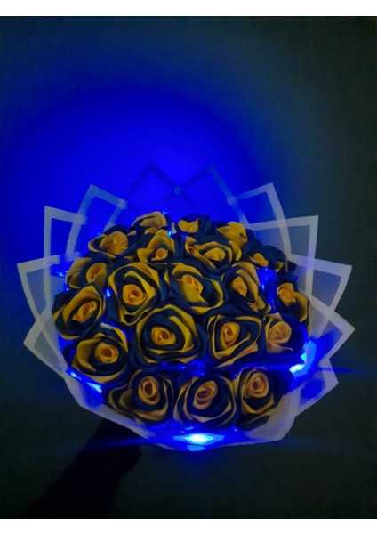 20 Li Fenerbahçe Solmayan Gül Buketi LED Işıklı modelleri