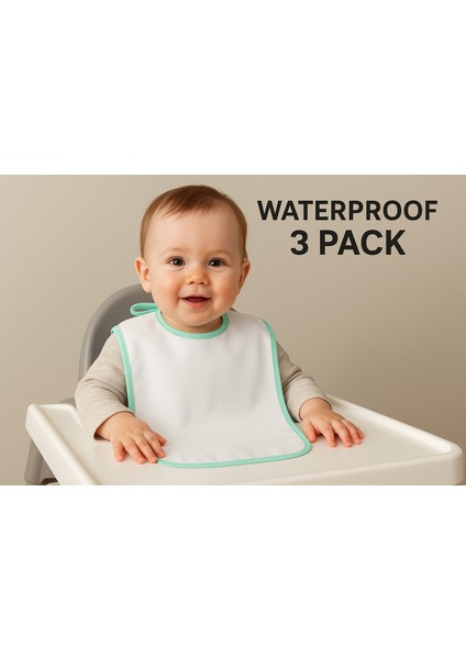 3'lü Sıvı Geçirmez Mama Önlüğü | Yıkanabilir Pratik Kullanım