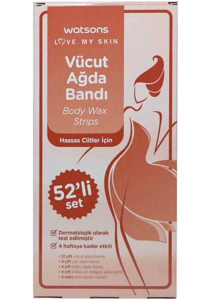 Hassas Ciltler Için Karma Paket Ağda Bandı, 52 Adet, Kolay ve Konforlu Kullanıma Uygun