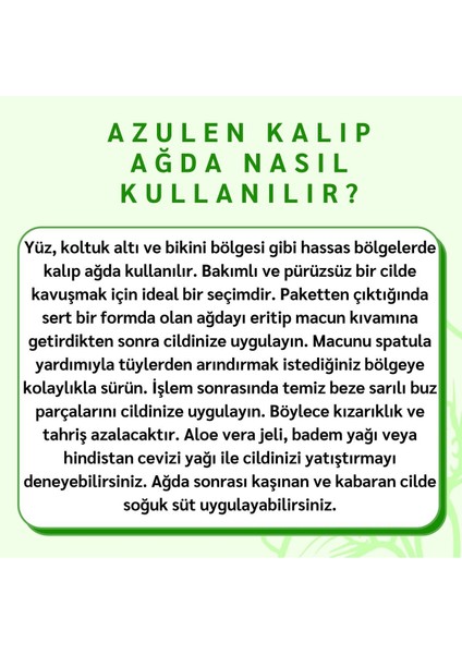 500 ml Azulen Kalıp Ağda ile Pürüzsüz ve Yumuşak Ciltler fiyatları