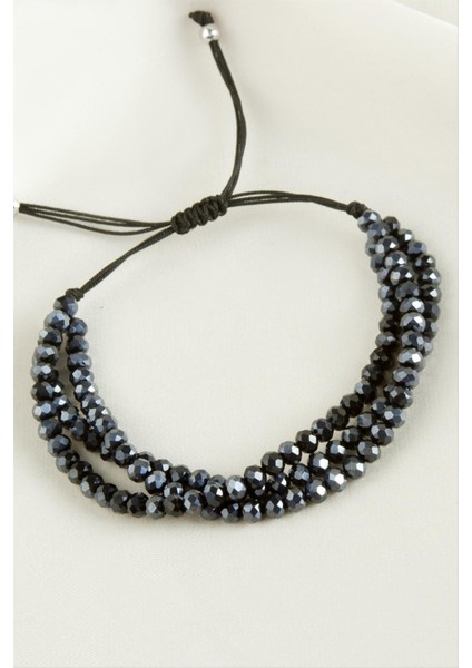 Ds-Derin Üçlü Kristal Bileklik-Antrasit