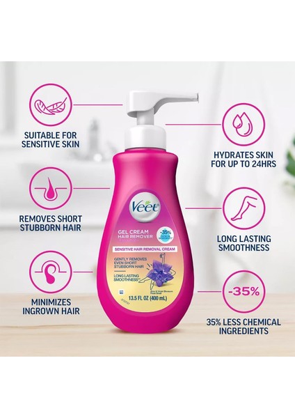 Bacak ve Vücut Için Tüy Dökücü Jel Krem 400ML, Ferah ve Pürüzsüz Cilt Için fırsatları