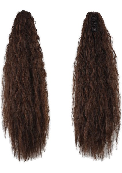 Tokalı Kabarık Dalgalı At Kuyruğu - Kahve Karamel fiyatları