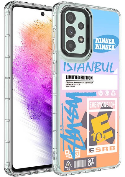 Galaxy A73 Kılıf Kamera Korumalı Renkli Desenli Sert Silikon Frms Korn Kapak-No1