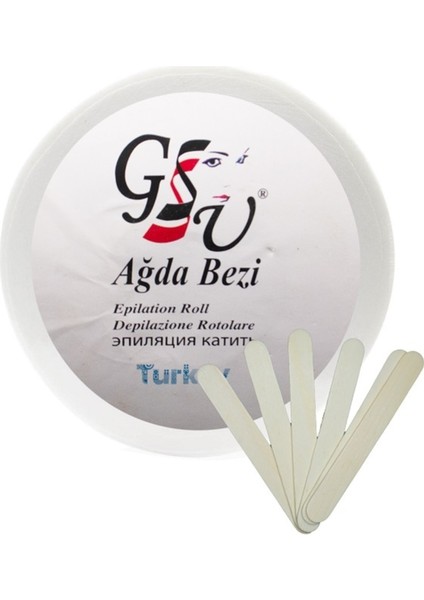 Ağda Bezi 100 M + Ahşap Spatula 100 Adet, Hijyenik ve Kullanışlı Set