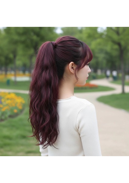 Bağlamalı Dalgalı At Kuyruğu - Koyu Kızıl