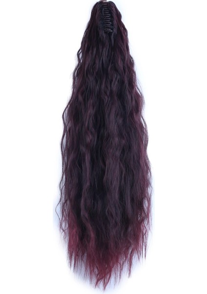 Tokalı Kabarık Dalgalı At Kuyruğu - Koyu Kızıl fırsatları