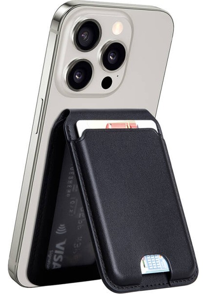 iPhone Uyumlu Kartlık Magsafe Manyetik Kartlık Cüzdan Stand Özellikli Pu Deri 4 Kart Kapasiteli fırsatları