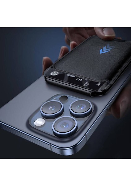 iPhone Uyumlu Kartlık Magsafe Manyetik Kartlık Cüzdan Stand Özellikli Pu Deri 4 Kart Kapasiteli