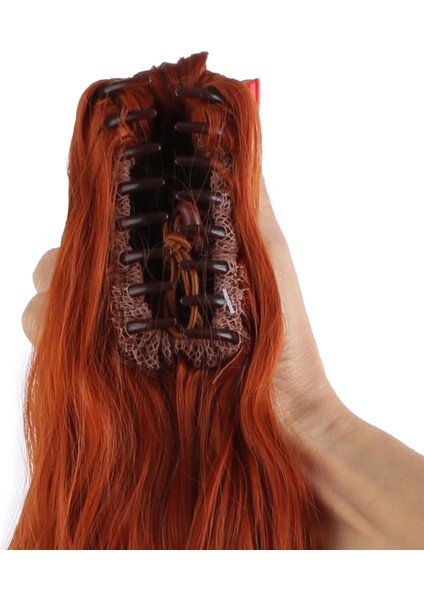 Tokalı Kabarık Dalgalı At Kuyruğu - Bakır indirimleri