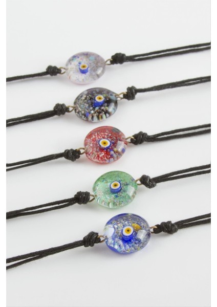 Ds-Derin Nazar Murano Cam Bileklik-Renkli