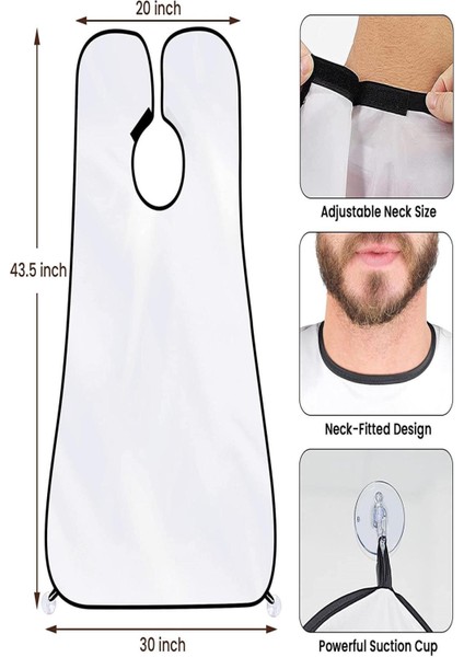 Beyaz Saç ve Sakal Kesme Traş Önlüğü, Kıl Tutmayan, Özel Kumaş, Konforlu Kullanım