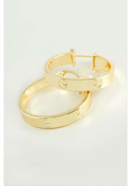 Ds-Derin Crt Halka Küpe 3 Cm-Sarı