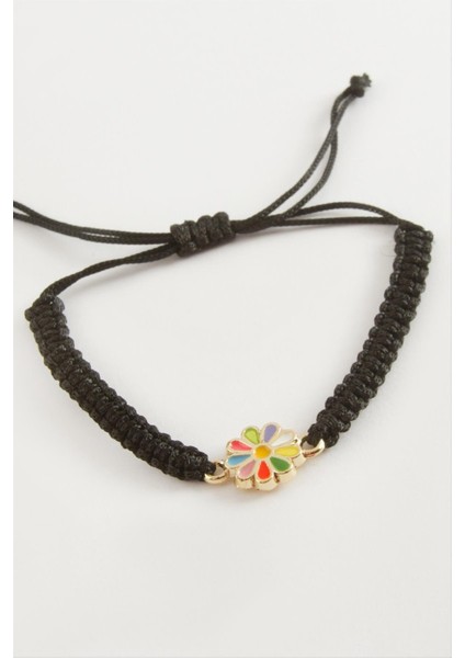 Ds-Derin Papatya Makrome Örgülü Bileklik-Renkli