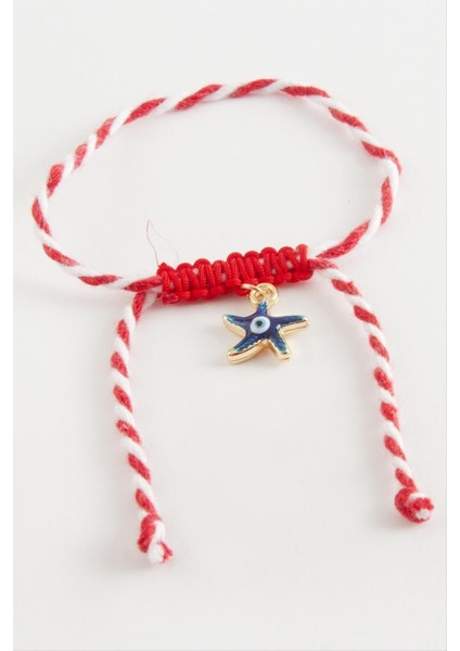 Ds-Derin Drniz Yıldızı Marteniçka Makrome Ip Bileklik-Kırmızı fiyatları