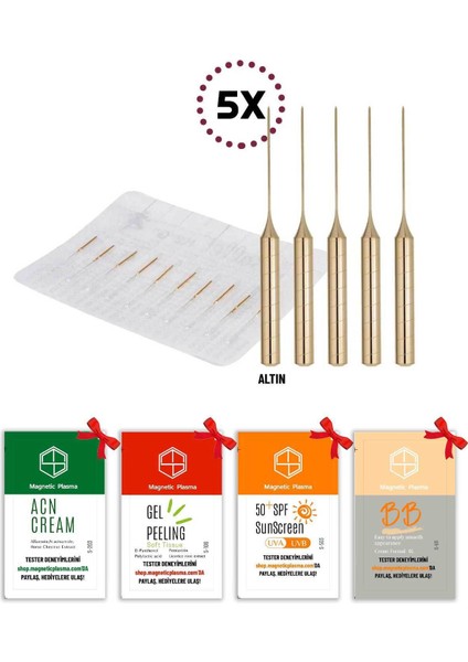 5'li K4 Altın Epilasyon Iğnesi Seti, Orijinal ve Hediyeli