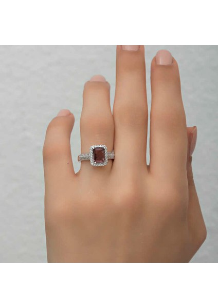 Gümüş Mor Baget Taşlı Kadın Yüzük fırsatları