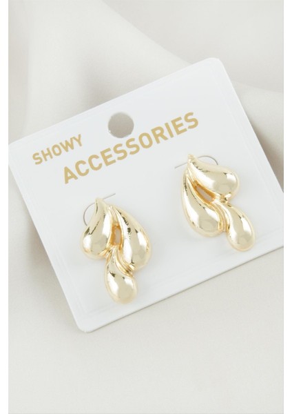 Ds-Derin Su Damlası Metal Küpe-Sarı