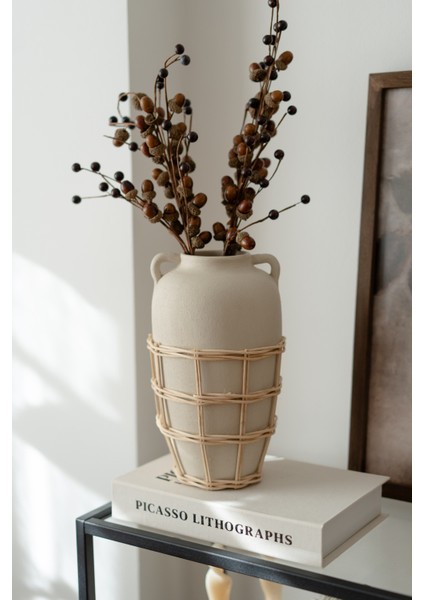 Fıore Seramik Rattan Vazo