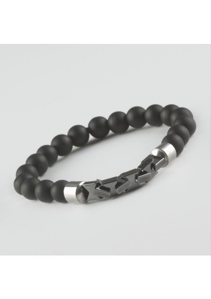 Ds-Derin Hematit - Mat Onix Doğaltaş Bileklik-Antrasit fiyatları