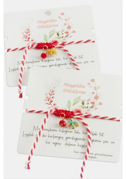 Ds-Derin Kırlangıç Kristal Marteniçka Makrome Ip Bileklik-Kırmızı