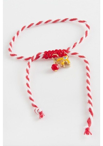 Ds-Derin Kırlangıç Kristal Marteniçka Makrome Ip Bileklik-Kırmızı fiyatları