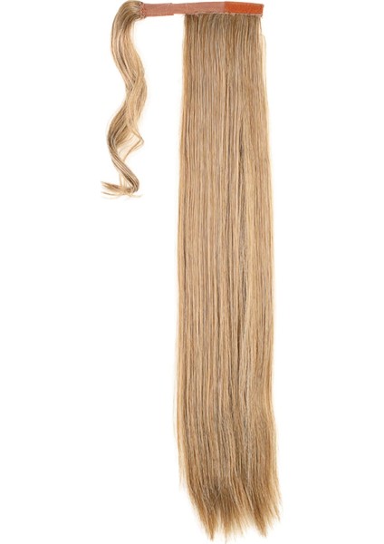 Bağlamalı Düz At Kuyruğu - Karamel Platin Röfleli modelleri