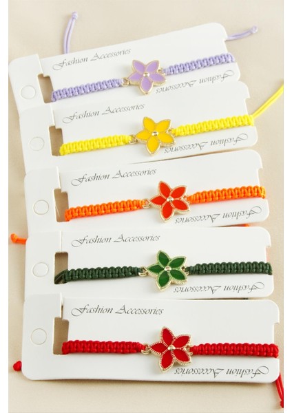 Ds-Derin Çiçek Makrome Örgülü Bileklik-Renkli fiyatları