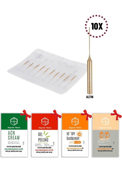 10 Adet K4 Altın Epilasyon Iğnesi, Orijinal ve Hediyeli Set