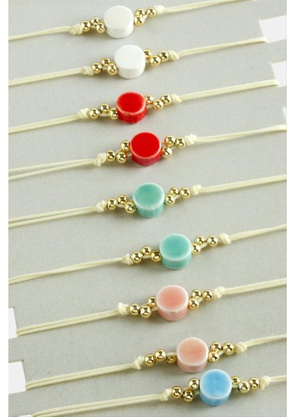 Ds-Derin Yuvarlak Cam Ip Bileklik-Renkli modelleri