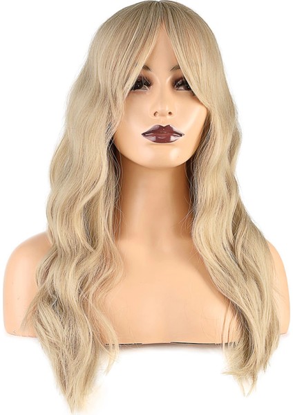 Dalgalı Perçemli Fiber Sentetik Orta Boy Peruk - Balköpüğü Platin Röfleli fiyatları