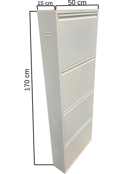 Metal Ayakkabılık 4 Lü Beyaz