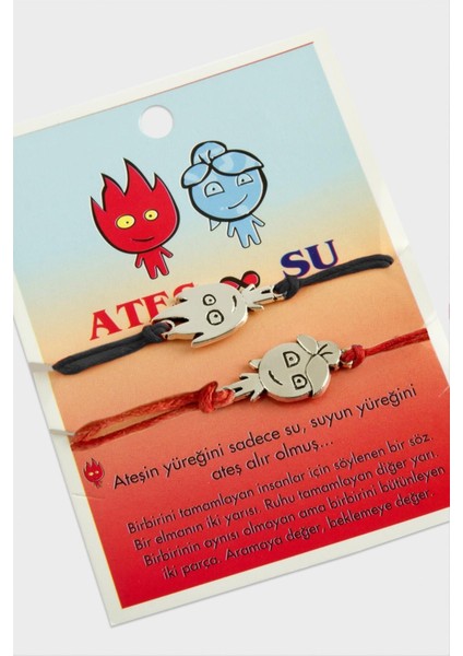 Ds-Derin Ateş ve Su 2li Ip Bileklik-Renkli