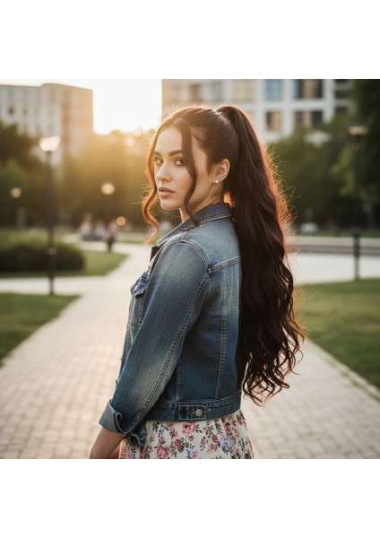 Bağlamalı Dalgalı At Kuyruğu - Koyu Kahve