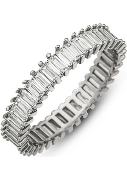 Gümüş Baget Taşlı Tamtur Kadın Yüzük