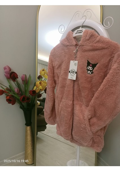 Kız Çocuk Kapşonlu Peluş Hırka modelleri