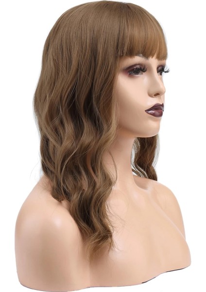 Dalgalı Kısa Perçemli Fiber Sentetik Peruk - Bebek Kumralı fiyatları