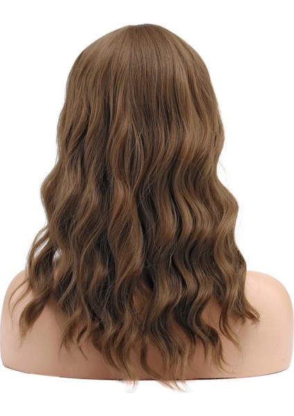 Dalgalı Kısa Perçemli Fiber Sentetik Peruk - Bebek Kumralı indirimleri