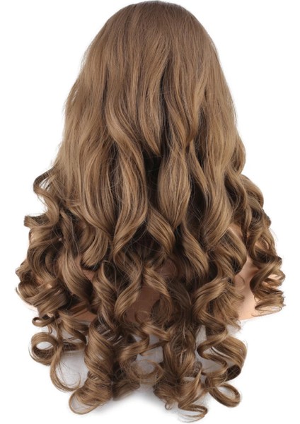 Dalgalı Perçemsiz Uzun Fiber Sentetik Peruk - Bebek Kumralı indirimleri