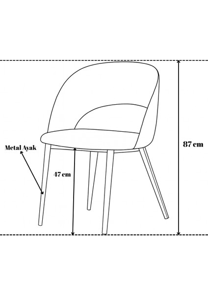 Boston S91 Sandalye (2 Adet) – Krem Kumaş, Gold Metal Ayak fırsatları