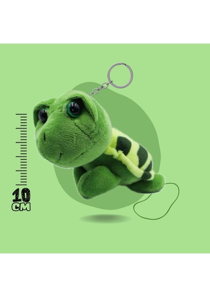 Peluş Anahtarlık - Kaplumbağa, 10 cm (Çanta Kolyesi, Dikiz Aynası Süsü, Peluş Oyuncak)