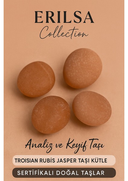 Sertifikalı Doğal Turuncu Jasper Taşı Kütle 30-35 mm – Analiz, Odak ve Keyif Taşı