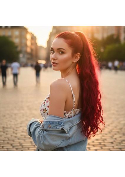 Bağlamalı Dalgalı At Kuyruğu - Kızıl