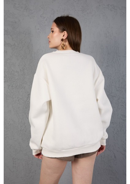 Leopar Desenli Oversize Sweatshirt