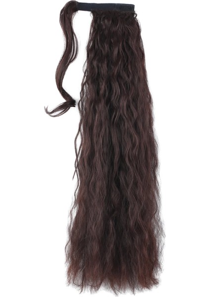 Bağlamalı Kabarık Dalgalı At Kuyruğu - Koyu Kahve modelleri