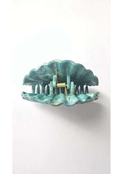 Su Yeşili Renk Mermer Desenli 8 cm Kadın Mandal Saç Tokası fırsatları