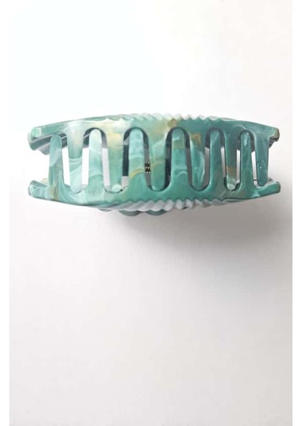 Su Yeşili Renk Mermer Desenli 8 cm Kadın Mandal Saç Tokası indirimleri